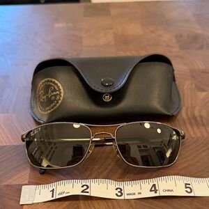 Ray-Ban Black and Gold Sunglasses with Case
